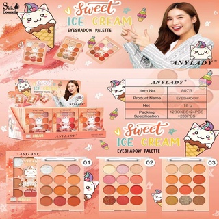 Anylady Ice Cream Eyeshadow Palette No.807B 🌈พาเลท อายเชโดว12 ช่อง