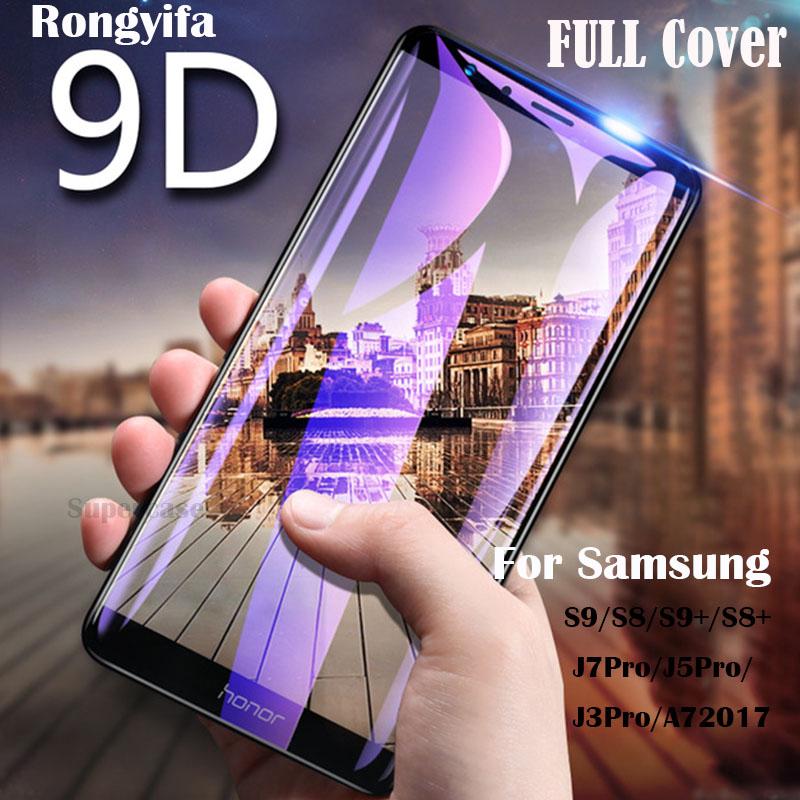 กระจกนิรภัยป้องกันหน้าจอสำหรับ Samsung Galaxy S8 S9 Plus J7 J3 Pro A7 A5 2017 9D