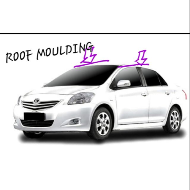 ยางTOYOTA VIOS NCP93 ROOF MOULDING