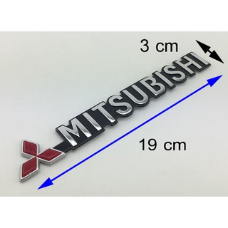 โลโก้ตัวอักษร มิตซูบิชิ พื้นดำ ติดด้านหลัง Mitsubishi logo emblem 3d for rear for outlander Xpander pajero mivec mirage