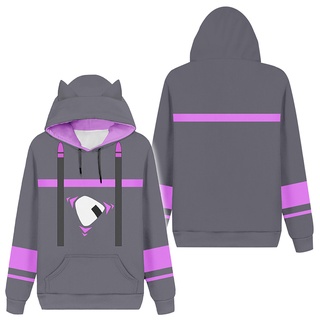 Hololive Vtuber Nekomata Okayu Cosplay Hoodie 3D Printed Hooded Sweatshirt Men Women Casual Streetwear Pullover