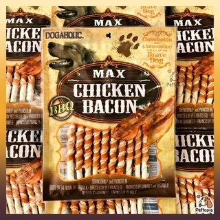 ขนมสุนัข Max Chicken Bacon Stick 10 ชิ้น รส BBQ ขนมหมา ขนมคบเคี้ยวสำหรับสุนัข ของว่างสำหรับสุนัข