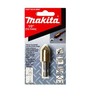 MAKITAดอก COUNTERSINK 82 องศา 1/2 นิ้ว ก้านหกเหลี่ยม TIN เคลือบไทเทเนียม รุ่น B-30097