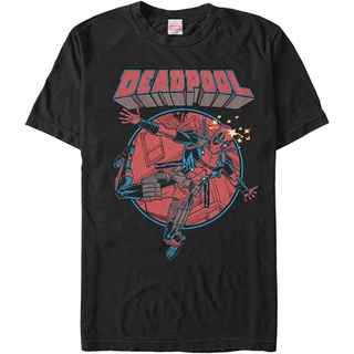 100%cotton เสื้อยืดคอวีผู้ชาย Marvel Mens Deadpool Concussion T-Shirt men เสื้อ ยืด ผู้ชาย คอกลม โอเวอร์ ไซส์S-5XL