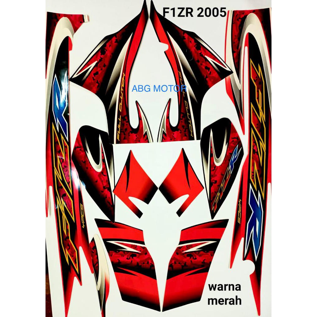 MERAH BODY STRIPING LIS BODY STICKER YAMAHA FORCE 1 ZR F1ZR 2005 สีแดง
