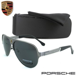 Polarized แว่นกันแดด แฟชั่น รุ่น PORSCHE UV 8580 C-3 สีเทาเลนส์ดำ เลนส์โพลาไรซ์ ขาข้อต่อ สแตนเลส สตีล แว่นตา Sunglasses