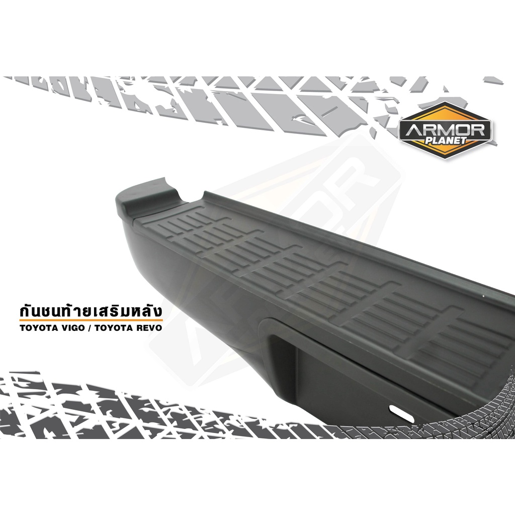 กันชนท้ายวีโก้ Toyota Hilux Vigo 2004-2015 กันชนท้ายสีดำ สำหรับวีโก้ทุกรุ่นปี Rear Bumper (Made in Thailand) - รูปที่ 2