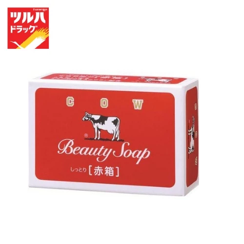 คาว แบรนด์ สบู่ก้อน บิวตี้ โซป มอยส์เจอร์ (สีแดง) 90 ก./Cow Brand Beauty Soap Moisture(Red Box) 90 G.
