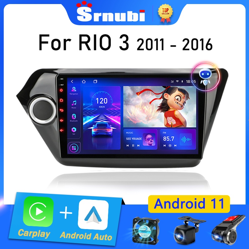 Srnubi 2 Din Android 11 Car Radio for Kia RIO 3 2011 - 2016 Multimedia Player 2din Carplay Stereo Na