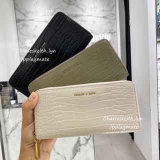 กระเป๋าสตางค์ Charles &amp; Keith รุ่น Snake Print Long Wallet   : CK6-10770259-2 แท้จากชอป