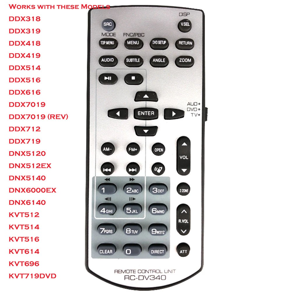 รีโมทคอนโทรล KENWOOD CAR AUDIO รุ่น RC-DV340 สําหรับ DDX318 DDX319 DDX418 DDX419 DDX514 DDX16 DDX7019