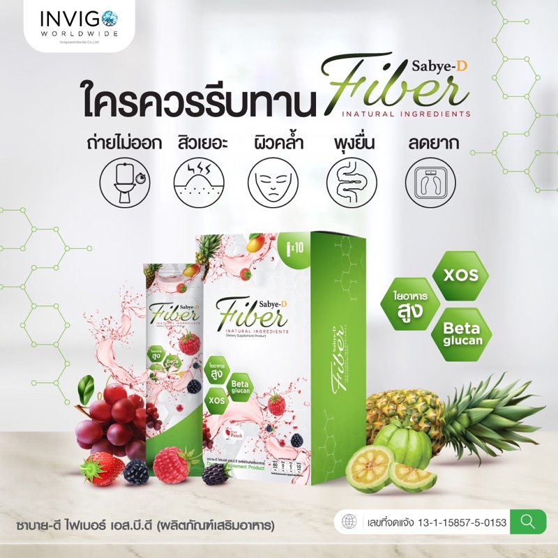 Sabye-D fiber ขับถ่ายคล่อง พร้อมส่ง!!