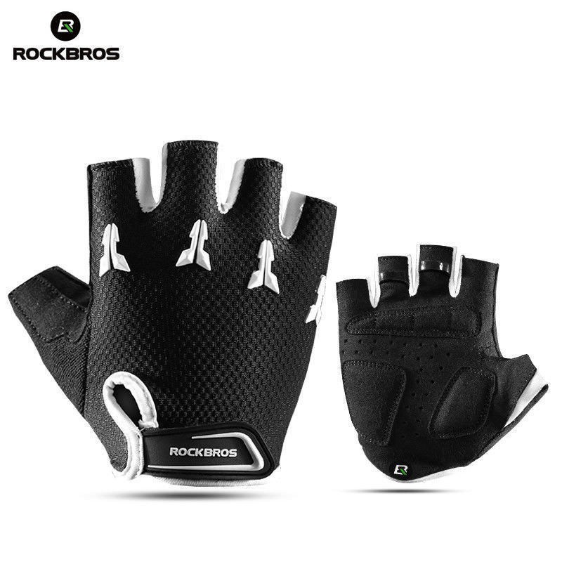 Rockbros ถุงมือกีฬาเด ็ กครึ ่ งนิ ้ ว Anti-stock Gel Pad S-XL