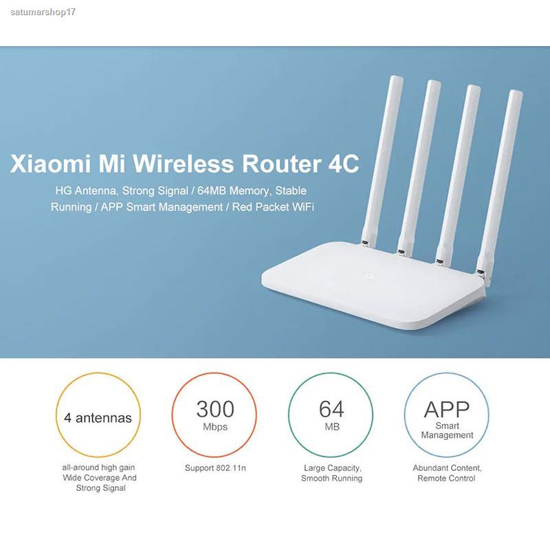 จัดส่งเฉพาะจุด จัดส่งในกรุงเทพฯXiaomi Mi Router 4C อินเตอร์เน็ตไร้สาย Smart App ตัวควบคุมเราน์เตอร์ ( white )