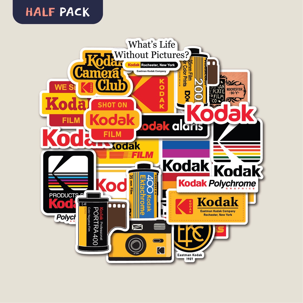 สติ๊กเกอร์แพ็คแพ็คเกจ KODAK | สติ๊กเกอร์แก้วน้ํา | สติ๊กเกอร์แล็ปท็อปสําหรับหมวกกันน็อค SUITCASE