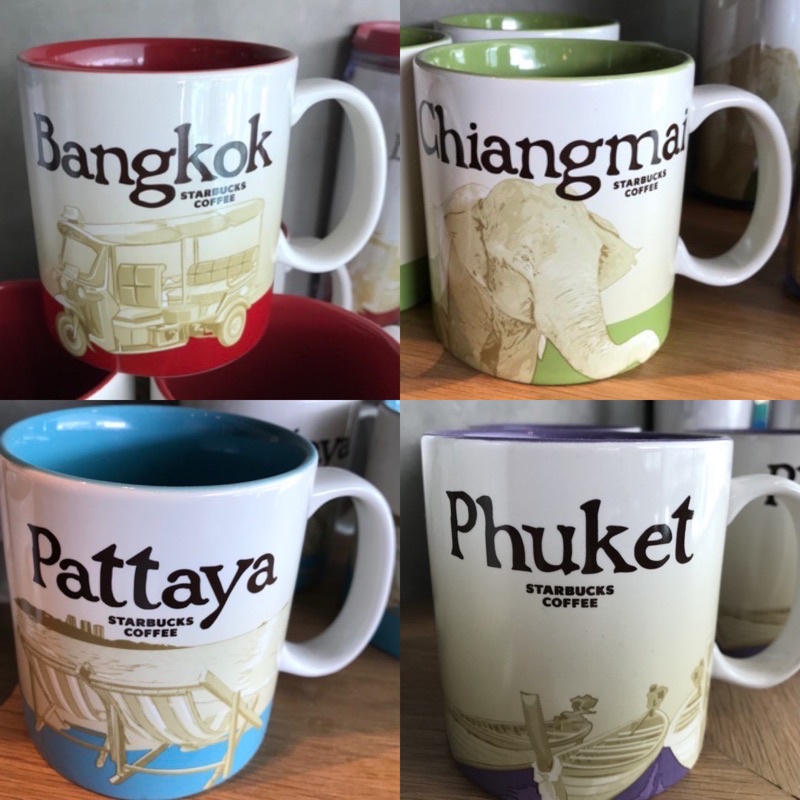 แก้ว Starbucks mug Thailand เมือง Bangkok,Chiangmai,Pattaya,Phukel 16oz