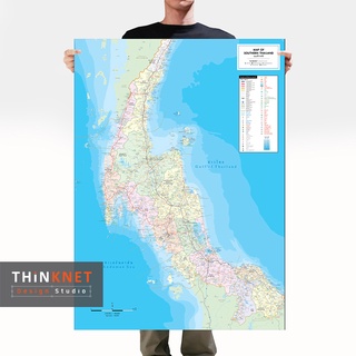 โปสเตอร์แผนที่ภาคใต้ Map of Southern Thailand