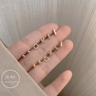 ชุดเครื่องประดับ ต่างหูทอง 14k 925 ไม่ทําให้เกิดอาการแพ้ สไตล์มินิมอล สําหรับผู้หญิง