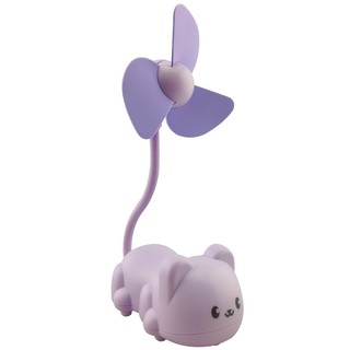 GetZhop พัดลมตั้งโต๊ะ เสียบ USB พับเสาได้ รูปตัวหมีน่ารัก รุ่น AC1249 -  (Purple)