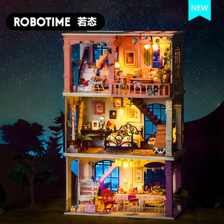 (มีไฟ) บ้าน DIY บ้านตุ๊กตา โมเดลบ้าน Mini Doll House