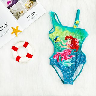 พร้อมส่ง🔥 ชุดว่ายน้ำชิ้นเดียวน่ารักสำหรับเด็กผู้หญิง Girls Mermaid Print Swimsuit ZW56