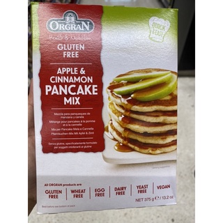 แป้งสำหรับทำ แพนเค้ก รสแอปเปิ้ล และ อบเชย กลูเตนฟรี ตรา ออร์แกรน 375 G. Gluten Apple Cinnamon Pancake Mix ( Orgran Brand )