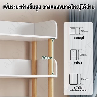 【สไตล์เรียบง่าย】3/4/5 ชั้น ชั้นวางหนังสือ ทำด้วยไม้ สีขาว ประเภทพื้น ประกอบง่าย รับน้ำหนักได้ 300KG