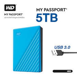 WD My Passport 5TB, Blue, USB 3.0 [ External HDD ฮาร์ดดิสก์พ