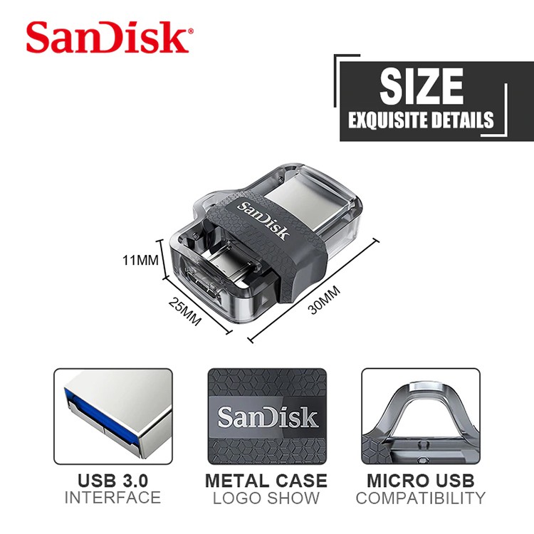 Ultra dual drive usb 3 0 micro usb otg 16gb 32gb 64gb 128gb flash