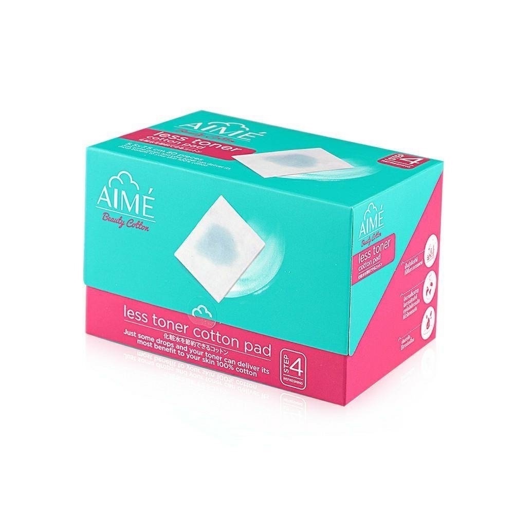Aime Less Toner Cotton Pad : เอเม่ สำลี สำลีเช็ดหน้า แผ่นบาง x 1 ชิ้น svl