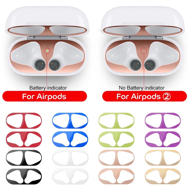 ฮอตเซลล์ สติกเกอร์โลหะ ป้องกันฝุ่น สำหรับ Apple Airpods 2
