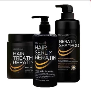 Carebeau แคบิว เคราติน แชมพู400มล+ทรีทเม้นท์500มล+เซรั่ม280มล (1ชุดมี3ชิ้น)บำรุงผม เคราติน