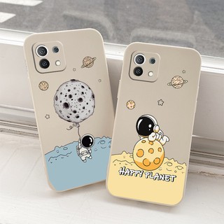 เคสโทรศัพท์นักบินอวกาศ Liquid Silicone Phone Case For Xiaomi Mi 11 11lite i 11Ultra lite Ultra Shockproof Camera Lens Protection Soft Back Cover เคสมือถือ