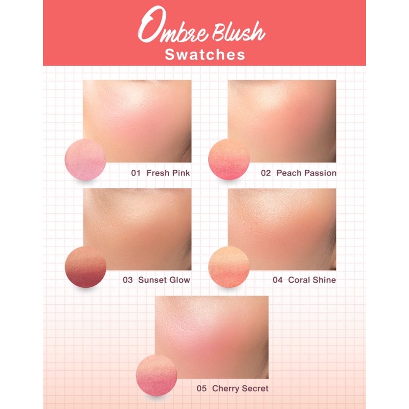 ของเเท้ Cute Press Nonstop Beauty Ombre Blush คิวท์เพรส บรัชออน มีขนาด 5กรัม และ 10กรัม - รูปที่ 2
