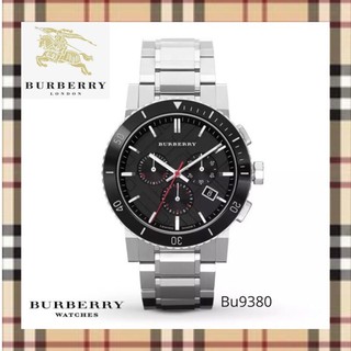 พร้อมส่ง‼️Burberry black dial Chronograph Stainless steel mens watch BU9380