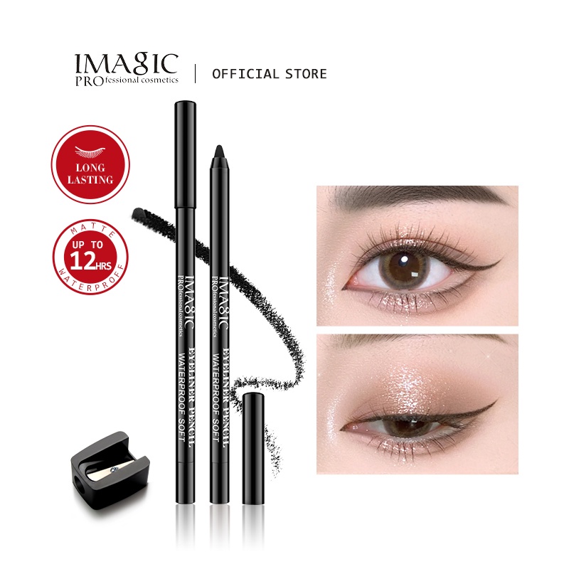 Imagic อายไลเนอร์ กันน้ํา ติดทนนาน เม็ดสีสูง พร้อมกบเหลาดินสอเฉพาะ สีดํา/สีขาว