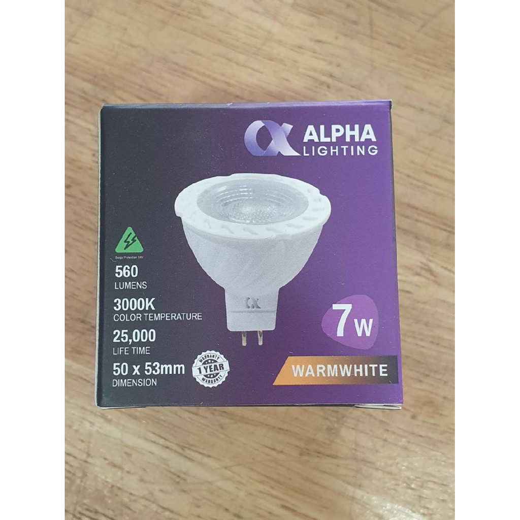 ALPHA หลอดไฟ MR16 (LED) 7w ขั้ว GU 5.3   แสงเดย์ /แสงวอร์ม - รูปที่ 3