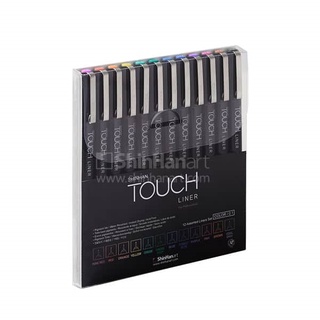 TOUCH LINER SET of 12 colors 0.1mm (S4105012) / เซ็ตปากกาตัดเส้นขนาด 0.1 มิลลิเมตร 12 สี