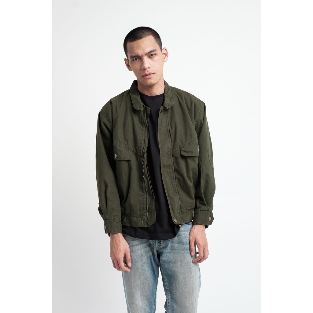Aero Flight Jacket in Olive / Men& 39;s Jacket / Pilot Jacket