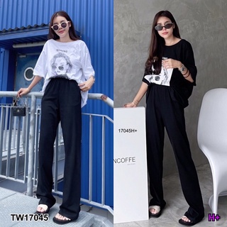 PE17045 Set 2ชิ้น เซตเสื้อยืดทรง oversize ดีเทล