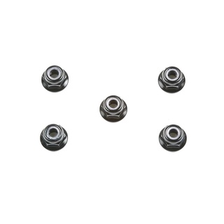 TAMIYA 53162 4mm ANODIZED ALUMINUM FLANGE LOCK NUTS (BLACK, 5 pcs.)