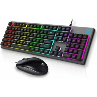 Hp KM300F Gaming Keyboard +Mouse คีย์บอร์ดและเมาส์ ในกล่องเดียว คีย์ไทย ประกัน 2 ปี (2in1) USB HP (KM300F) Black