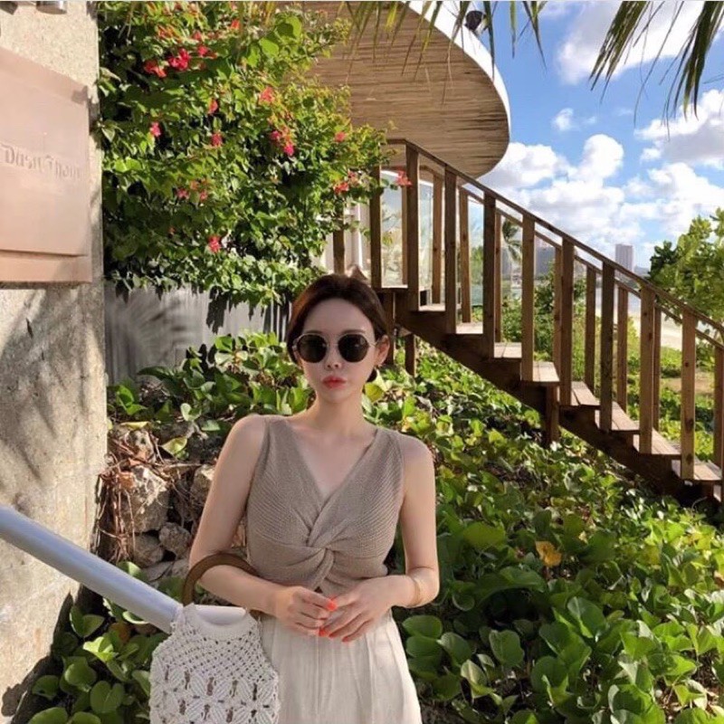 vacay knitting tank top 🧺