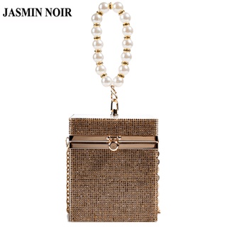 Jasmin Noir กระเป๋าสะพายไหล่สําหรับสตรี Totes ขนาดเล็ก Totes พร้อมด้ามจับมุก 2021 คุณภาพสูงเหมาะกับการพกพาเดินทาง