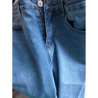 jean Girl 【ผ้ายืด】กางเกงยีนส์ทรงกระบอกเล็ก ผ้ายีนส์ยืด เอวสูง ปลายขาตัด รับประกันเนื้อผ้าอย่างดี