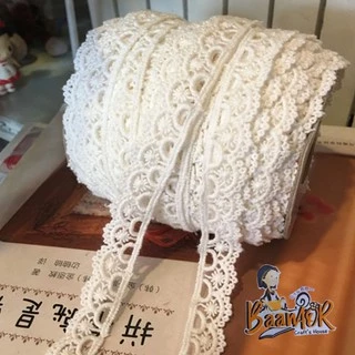 90cm ผ้าลูกไม้ ลายดอกไม้เล็ก (มีให้เลือกหลายสี) ขนาด 15 มิล และ 10 มิล (สินค้าพร้อมส่งจากไทย)
