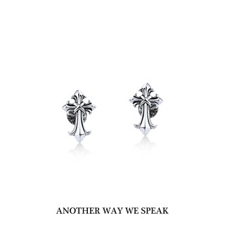 ANOTHER WAY WE SPEAK ต่างหูเงินแท้ รุ่น CRUCIFIX I สีเงิน *ร…