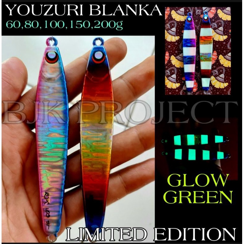 HIJAU METAL JIG YOUZURI BLANKA 100g GID GREEN BJK เหยื่อตกปลา