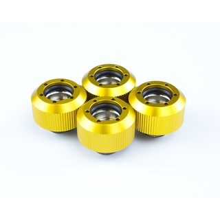 (4 PCS) Revolver- Straight Knurled Grip - Anodized Gold  Compression Fitting 38in. ID x 12in. OD