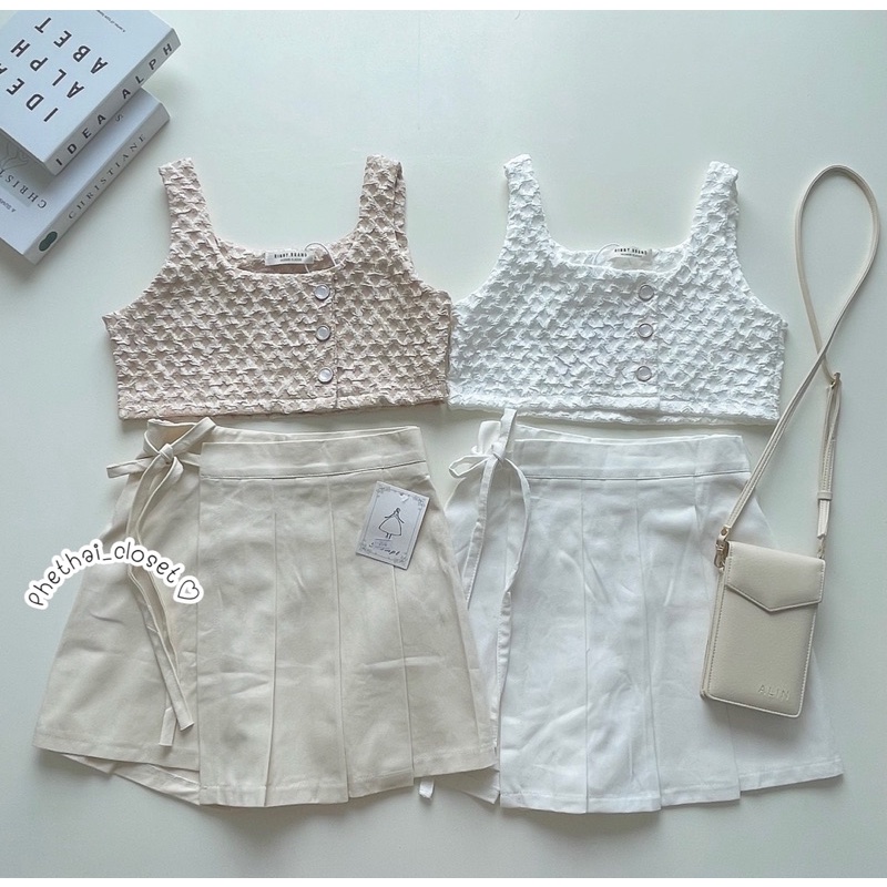 ♡Charming crop♡เสื้อกล้ามครอปสไตล์คุณหนู(มี2แบบ)